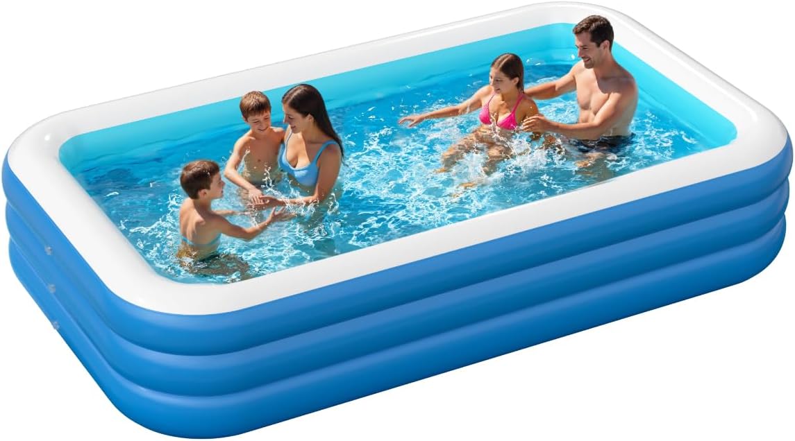 Inflatable Pool for Adults, 115'' x 68'' x 22''
