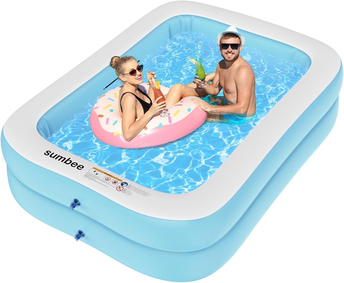 Sumbee Inflatable Pool for Kids and Adults, 79” x 59 x 20