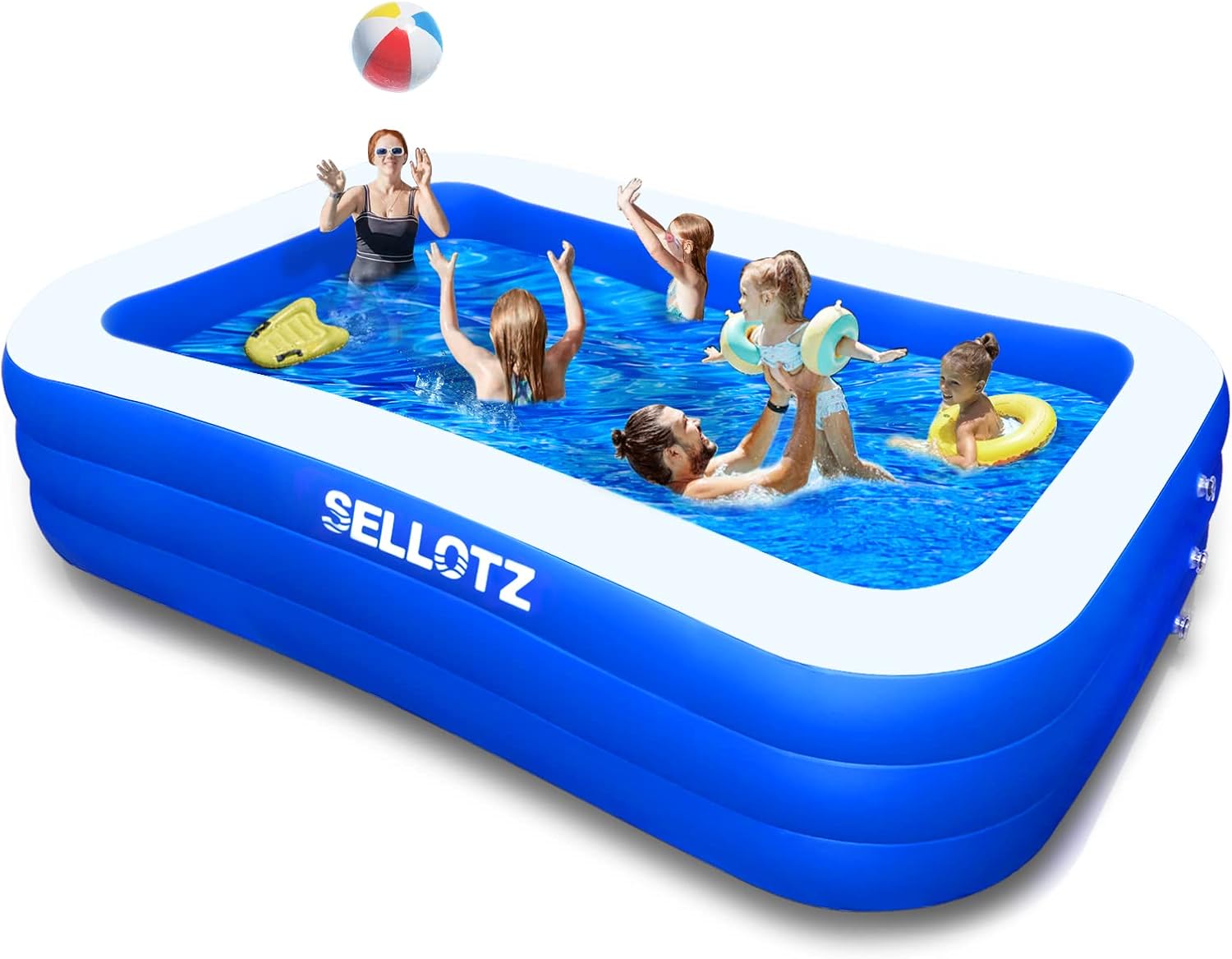 SELLOTZ Inflatable Pool for Kids and Adults, 120 X 72 X 22