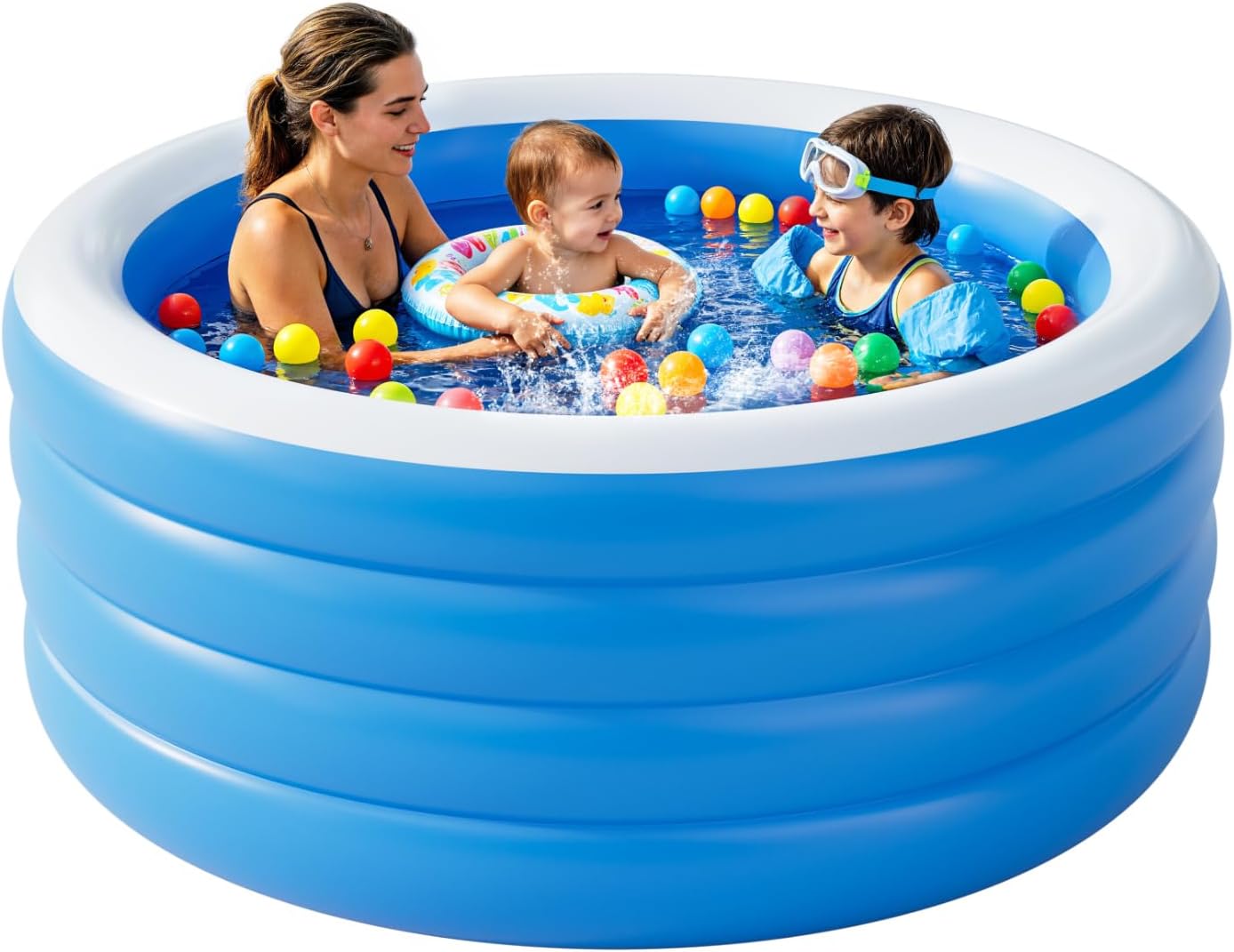 Benass Inflatable Pool for Adults, 71 x 30 Blow Up Pools, Round Family Swimming Pool