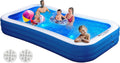 Inflatable Swimming Pool with Pool Lights, 130 x 72 x 22