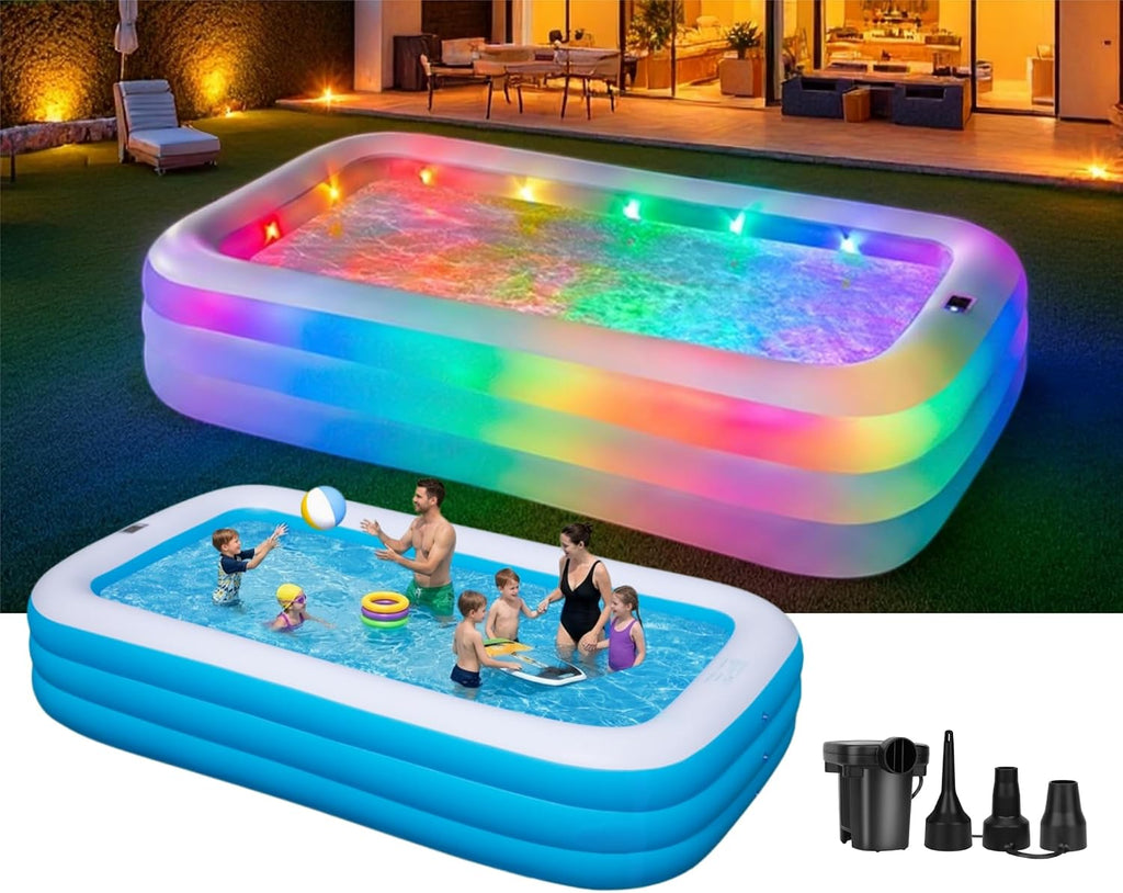 Inflatable Pool for Adults and Kids, 130x72x22