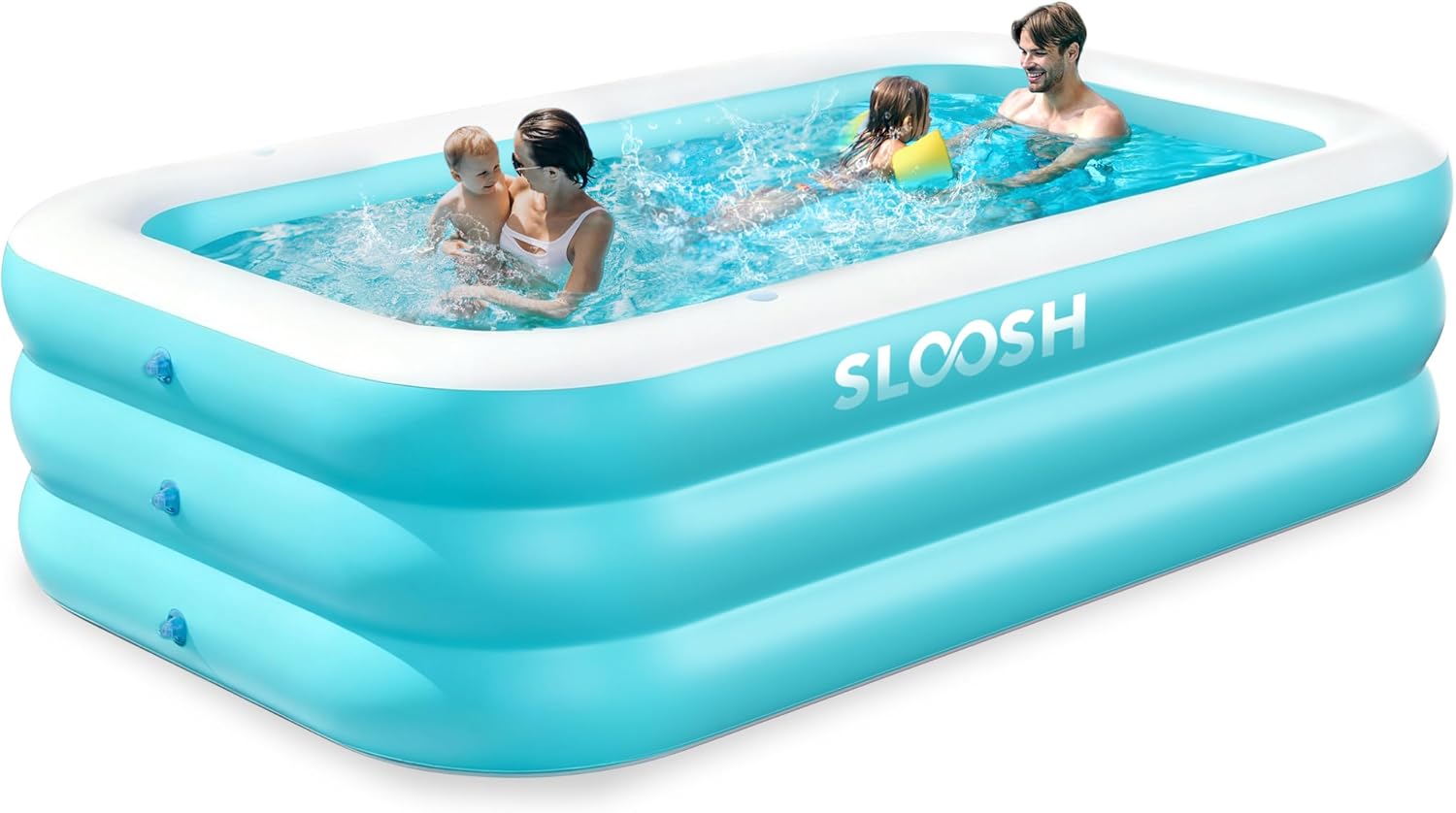 SLOOSH Inflatable Pool for Adults with Seats, 120 x 72 x 22