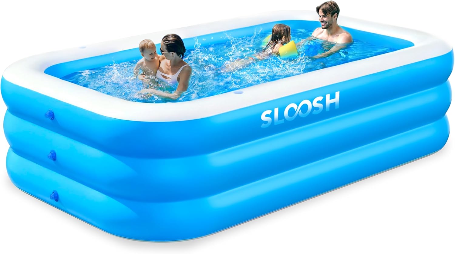 SLOOSH Inflatable Pool for Adults with Seats, 120 x 72 x 22