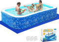 Inflatable Swimming Pool for Kids and Adults- 118 x 68 x 22 Family Full-Sized Blow Up Pools