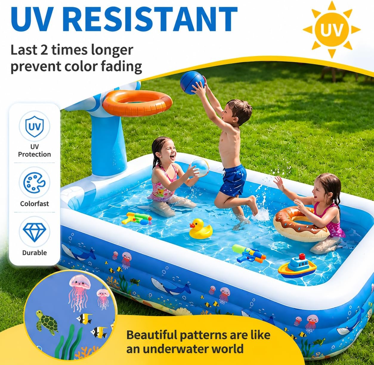 Inflatable Swimming Pool,120 x 72 x 24