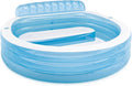 INTEX Swim Center Inflatable Family Lounge Pool: Built-In Bench – Cup Holder – 156 Gallon Capacity – 90 x 86 x 31 – Blue