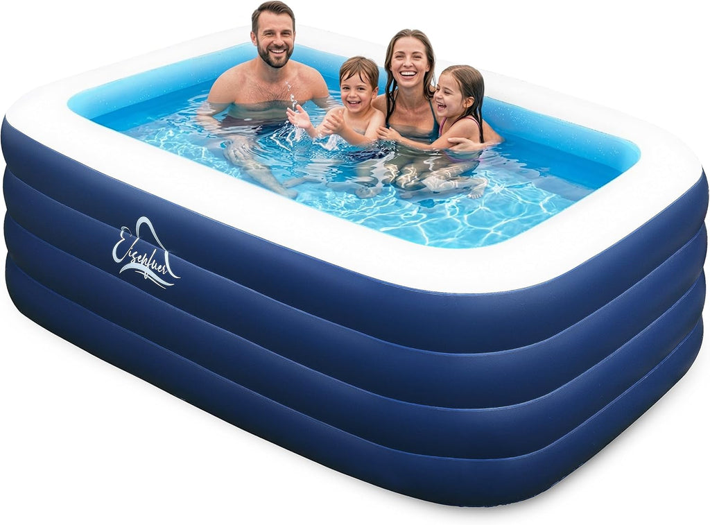 EISENFUER Inflatable Pool for Kids and Adults with No Collapse, 100 X 60 X 30