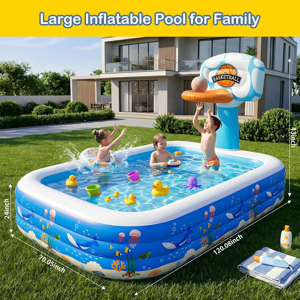 Inflatable Swimming Pool,120 x 72 x 24