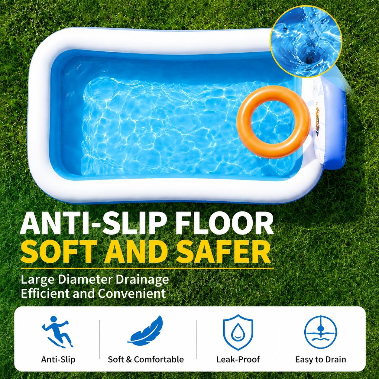 Inflatable Swimming Pool,120 x 72 x 24