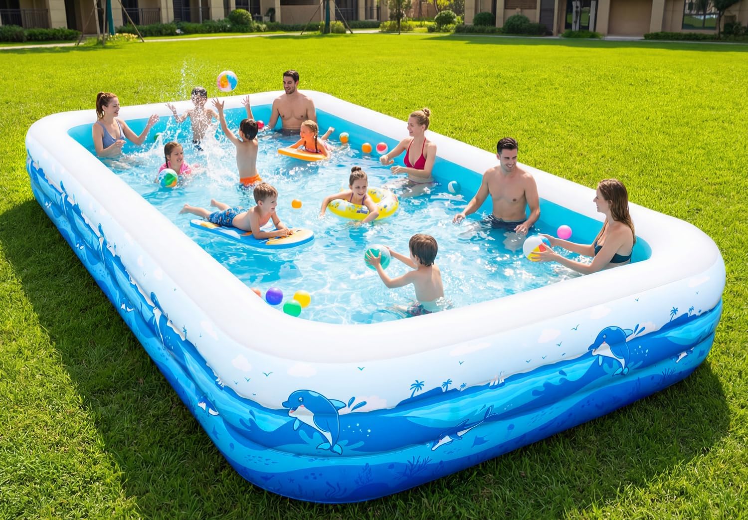 Extra Large Inflatable Pool for Adults, 165x76x22