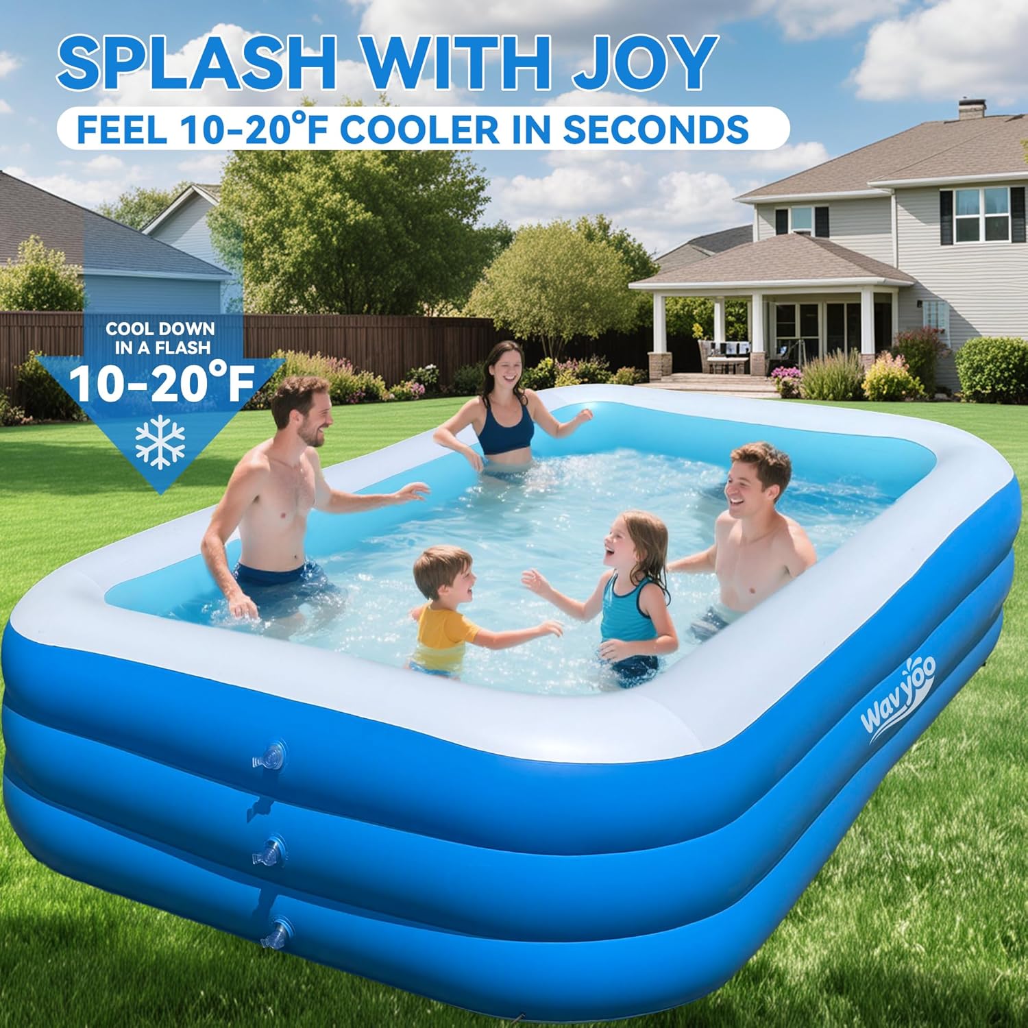 Large Inflatable Pool for Kid and Adult, 120x70x22